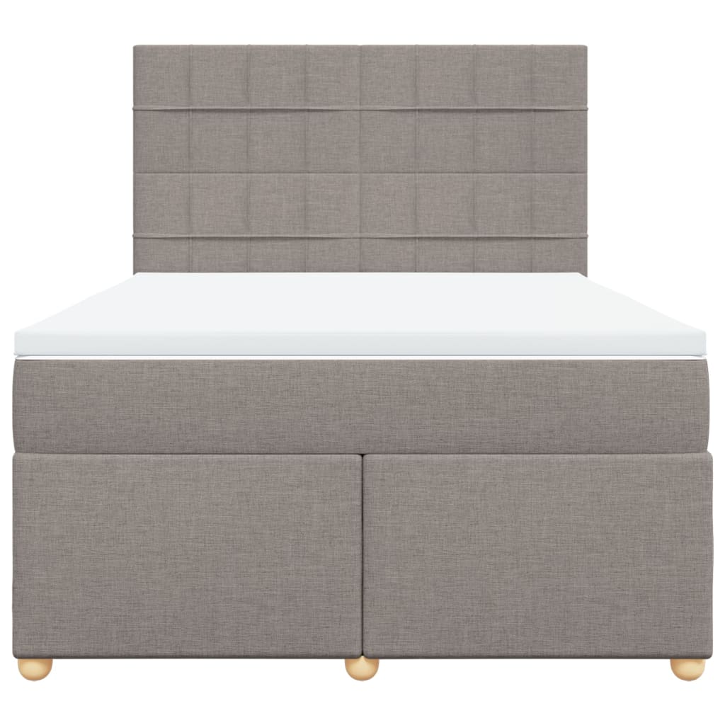 Sommier à lattes de lit avec matelas Taupe 160x200 cm Tissu - XIOS