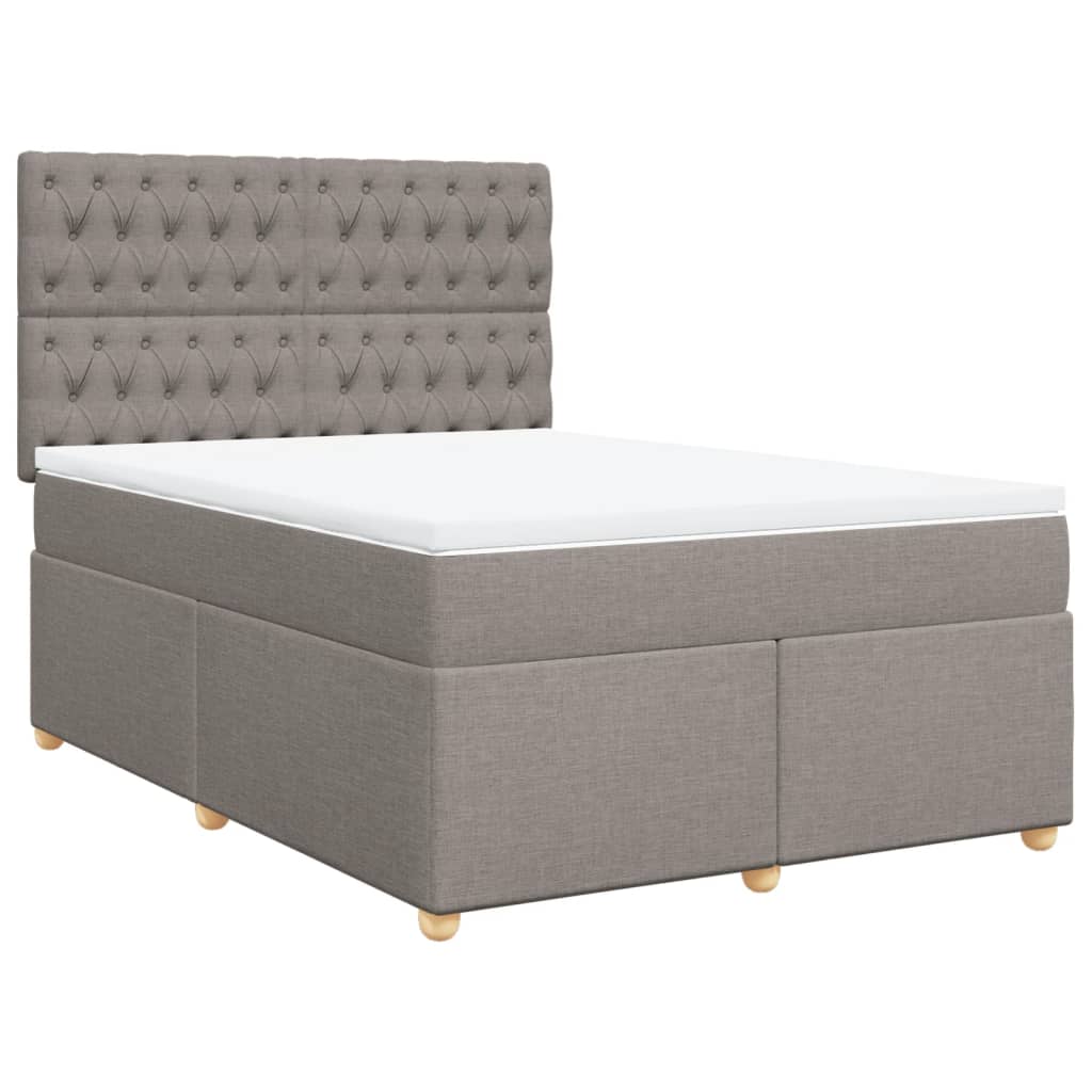 Sommier à lattes de lit avec matelas Taupe 160x200 cm Tissu - XIOS