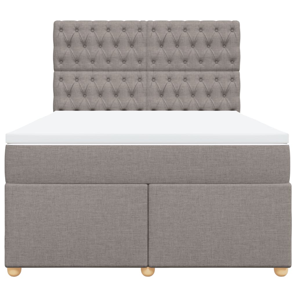 Sommier à lattes de lit avec matelas Taupe 160x200 cm Tissu - XIOS