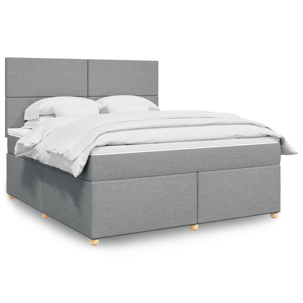 Sommier à lattes de lit avec matelas Gris clair 180x200cm Tissu - XIOS