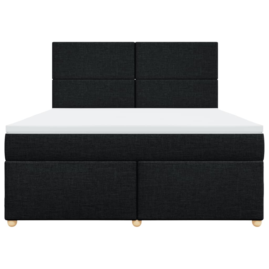 Sommier à lattes de lit avec matelas Noir 180x200 cm Tissu - XIOS