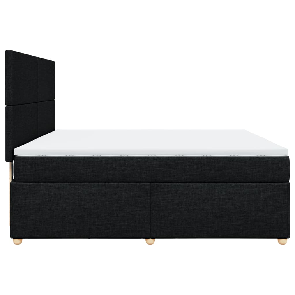 Sommier à lattes de lit avec matelas Noir 180x200 cm Tissu - XIOS