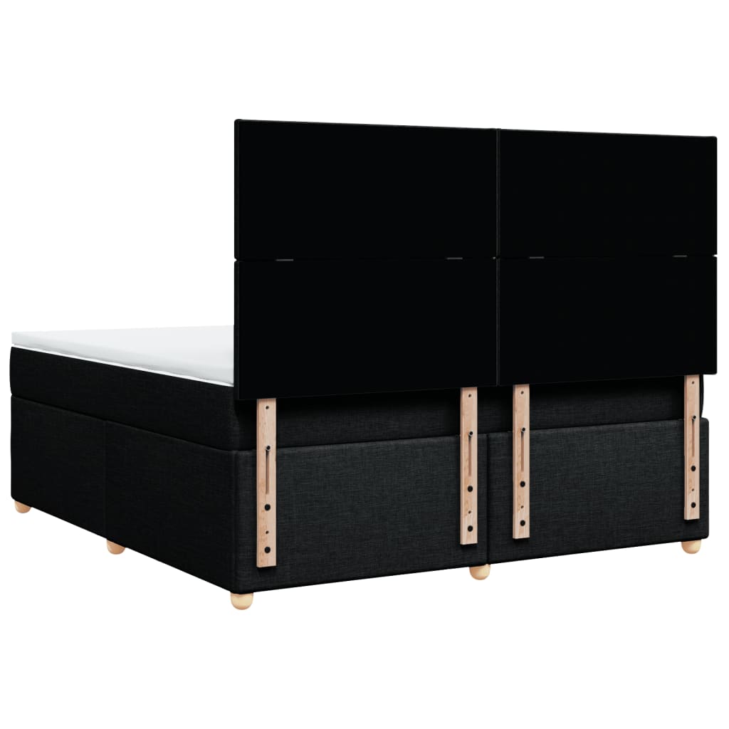 Sommier à lattes de lit avec matelas Noir 180x200 cm Tissu - XIOS