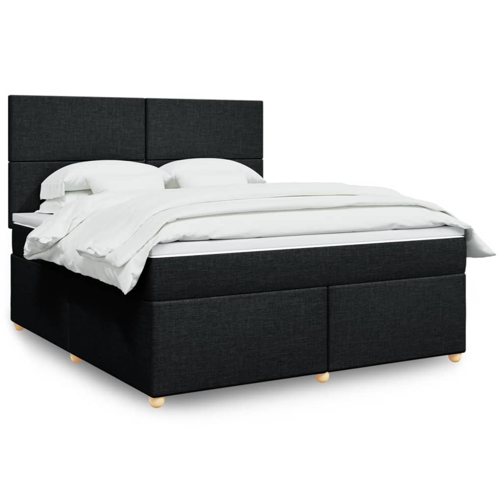 Sommier à lattes de lit avec matelas Noir 180x200 cm Tissu - XIOS
