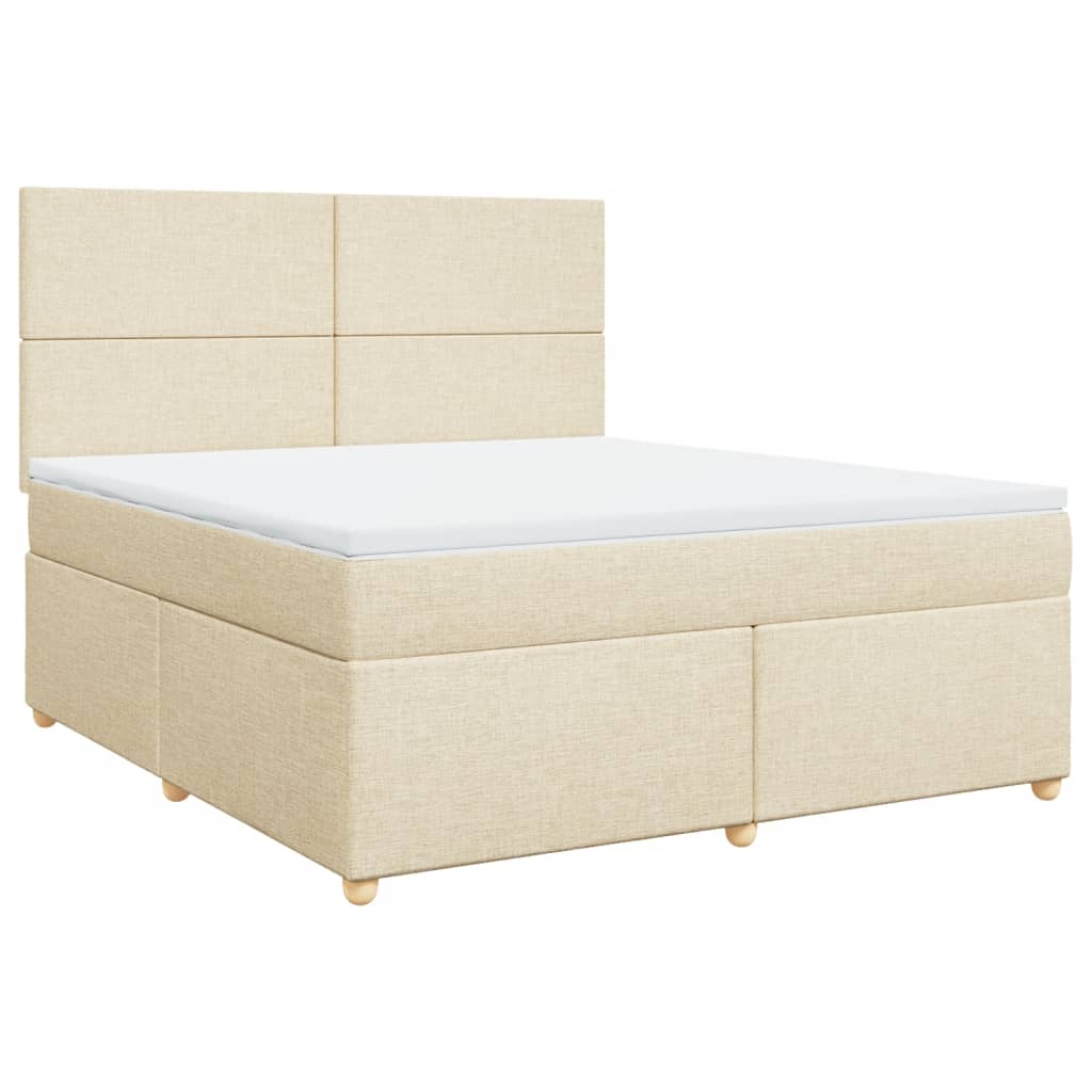 Sommier à lattes de lit avec matelas Crème 180x200 cm Tissu - XIOS