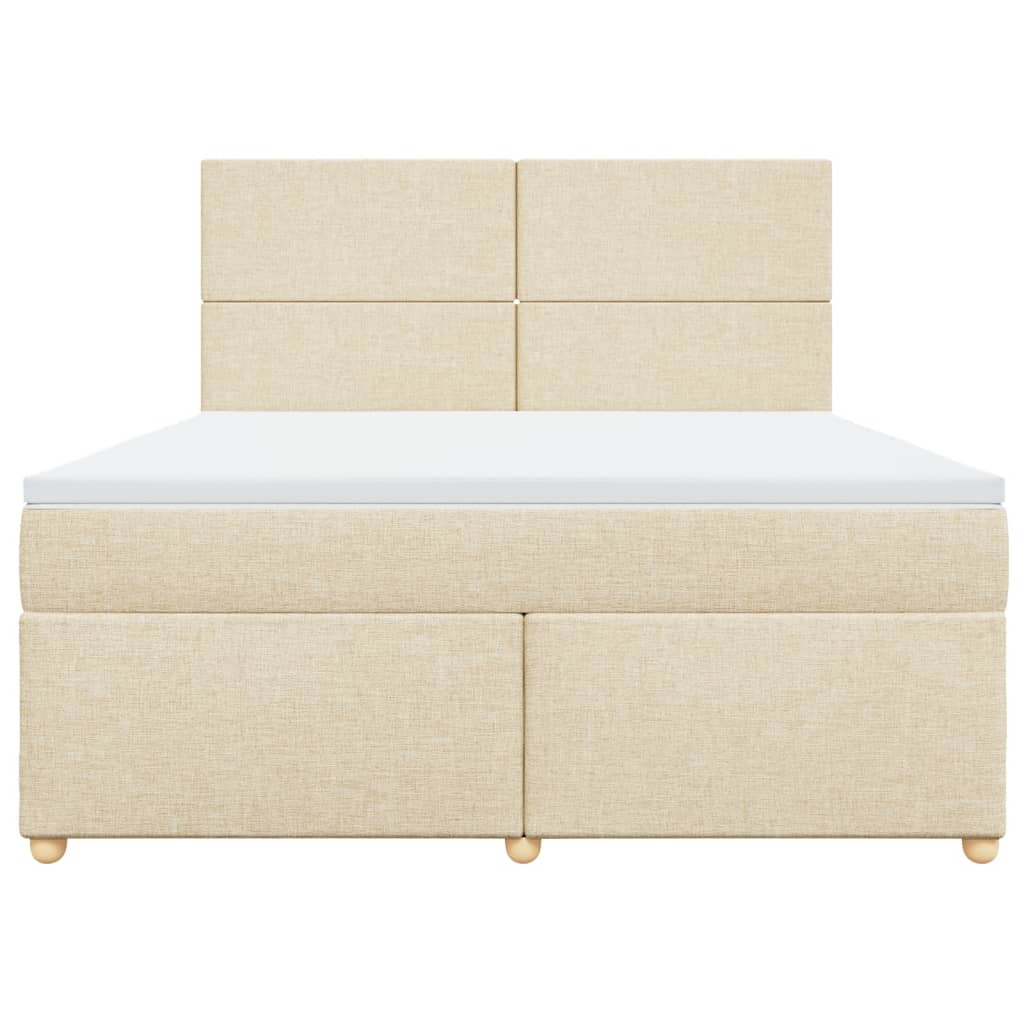 Sommier à lattes de lit avec matelas Crème 180x200 cm Tissu - XIOS