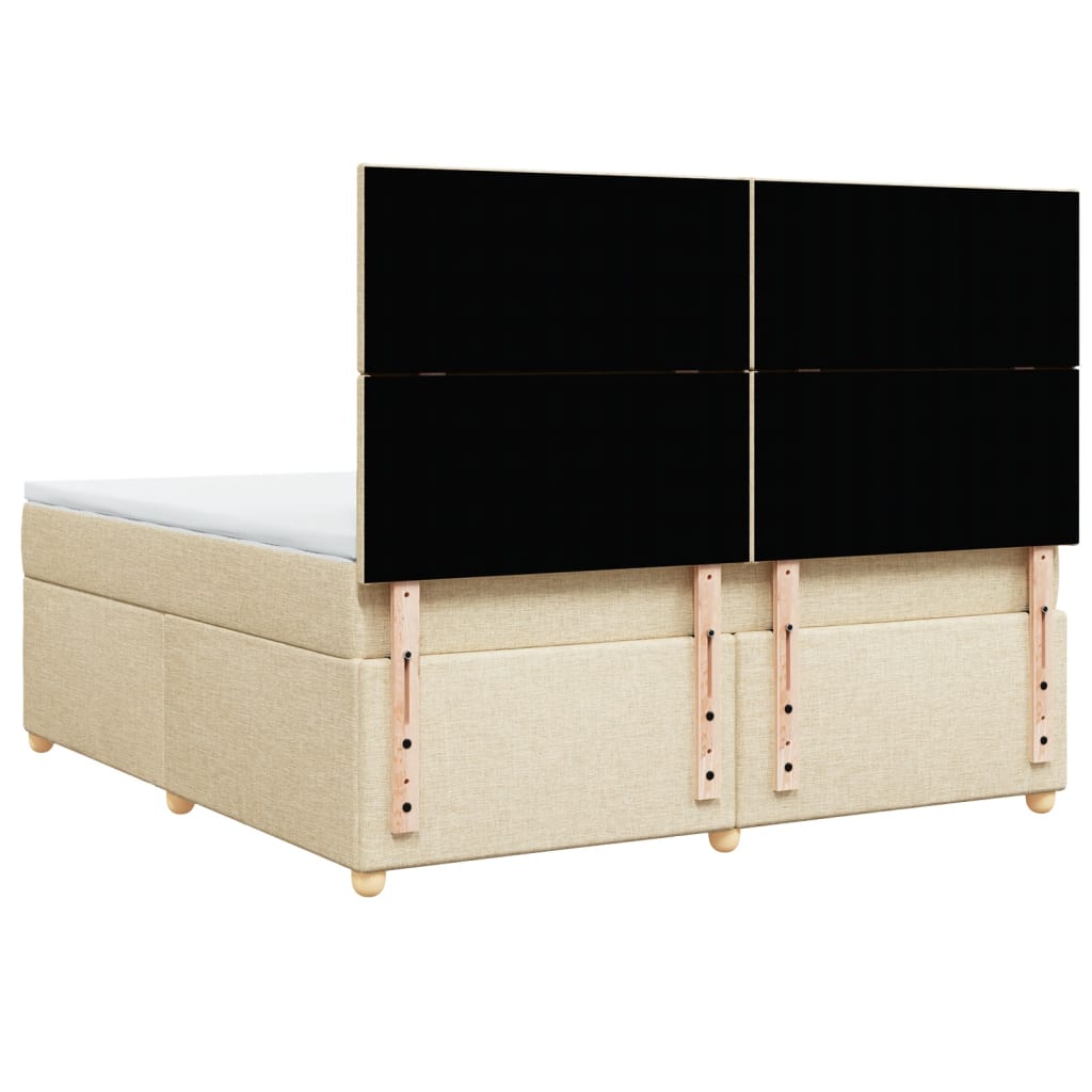 Sommier à lattes de lit avec matelas Crème 180x200 cm Tissu - XIOS