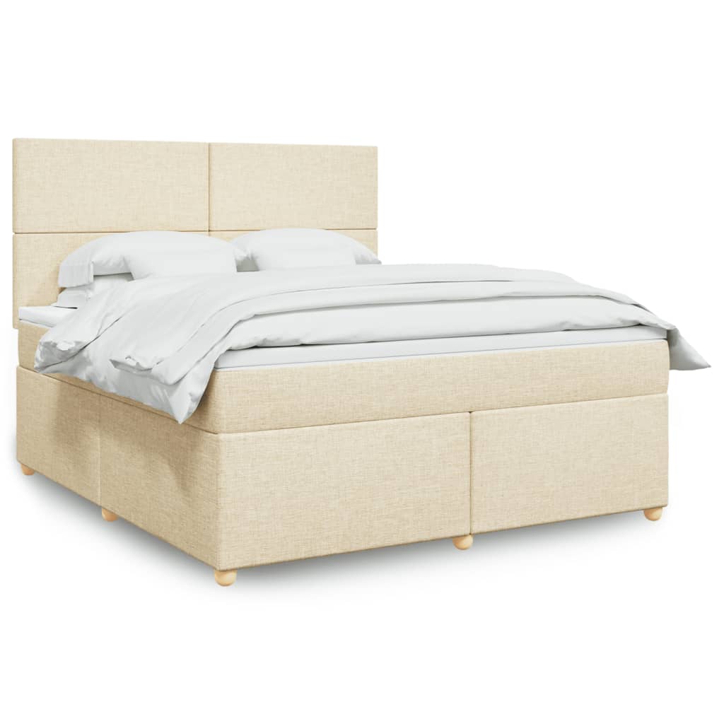Sommier à lattes de lit avec matelas Crème 180x200 cm Tissu - XIOS