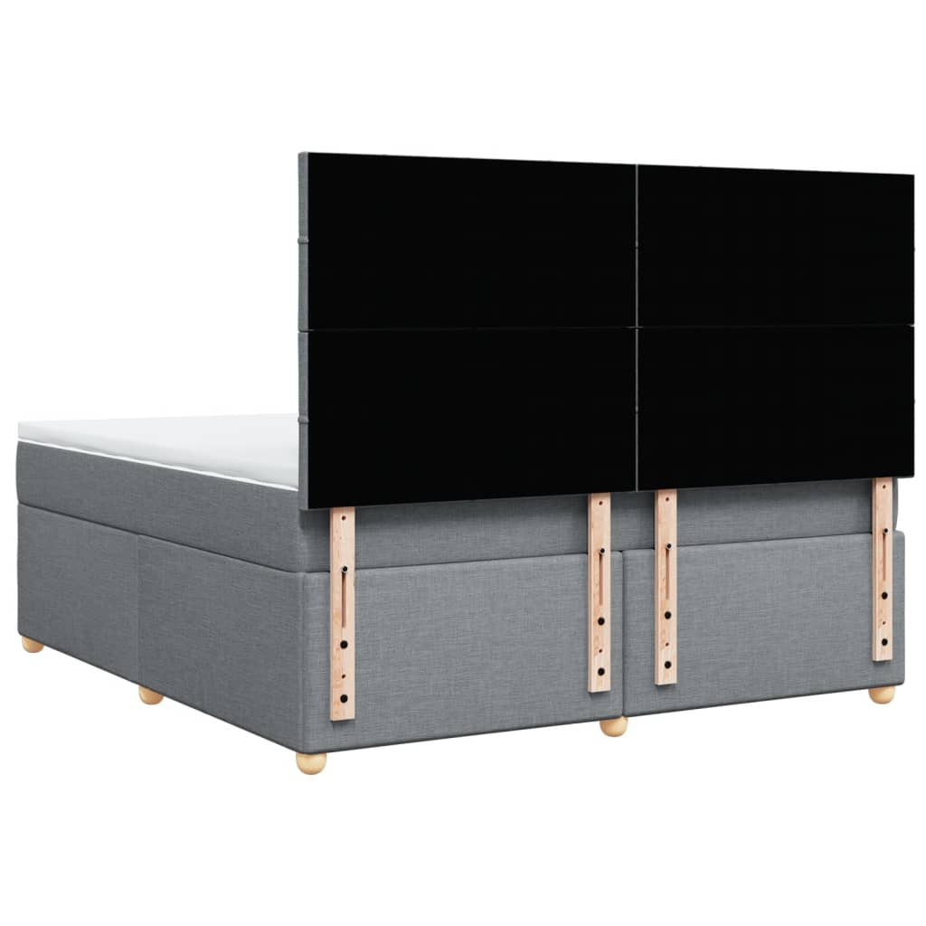 Sommier à lattes de lit avec matelas Gris clair 180x200cm Tissu - XIOS