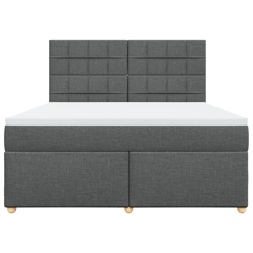 Sommier à lattes de lit avec matelas Gris foncé 180x200cm Tissu - XIOS