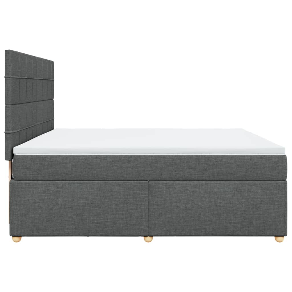 Sommier à lattes de lit avec matelas Gris foncé 180x200cm Tissu - XIOS