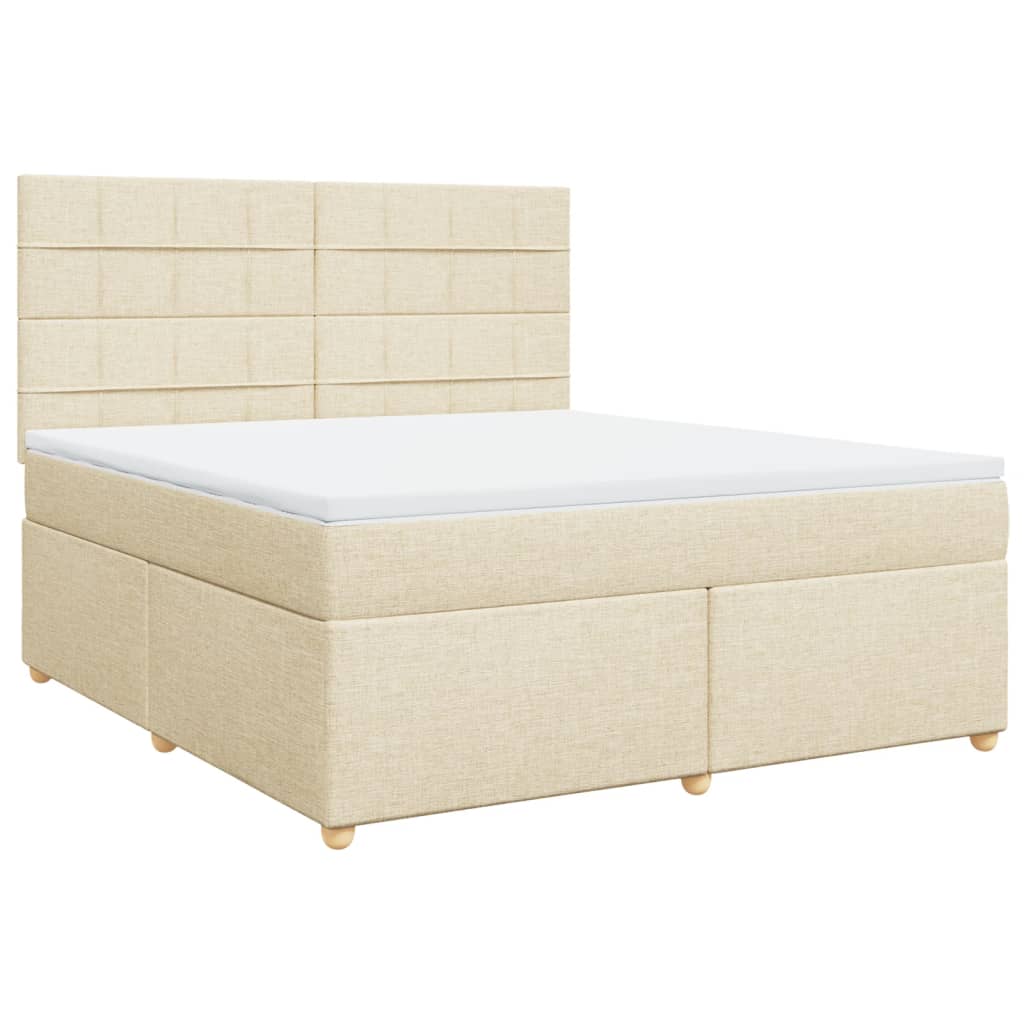 Sommier à lattes de lit avec matelas Crème 180x200 cm Tissu - XIOS