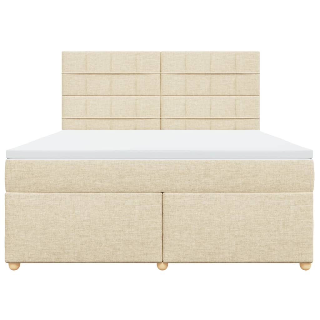 Sommier à lattes de lit avec matelas Crème 180x200 cm Tissu - XIOS