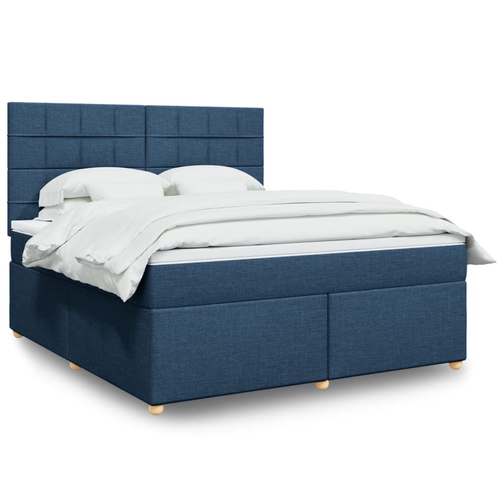 Sommier à lattes de lit avec matelas Bleu 180x200 cm Tissu - XIOS