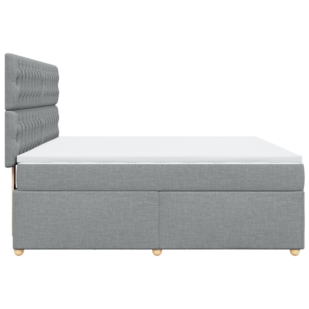 Sommier à lattes de lit avec matelas Gris clair 180x200cm Tissu - XIOS