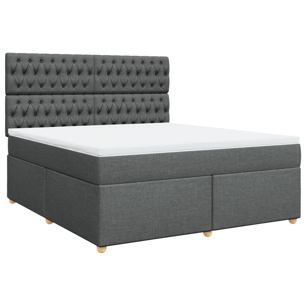 Sommier à lattes de lit avec matelas Gris foncé 180x200cm Tissu - XIOS