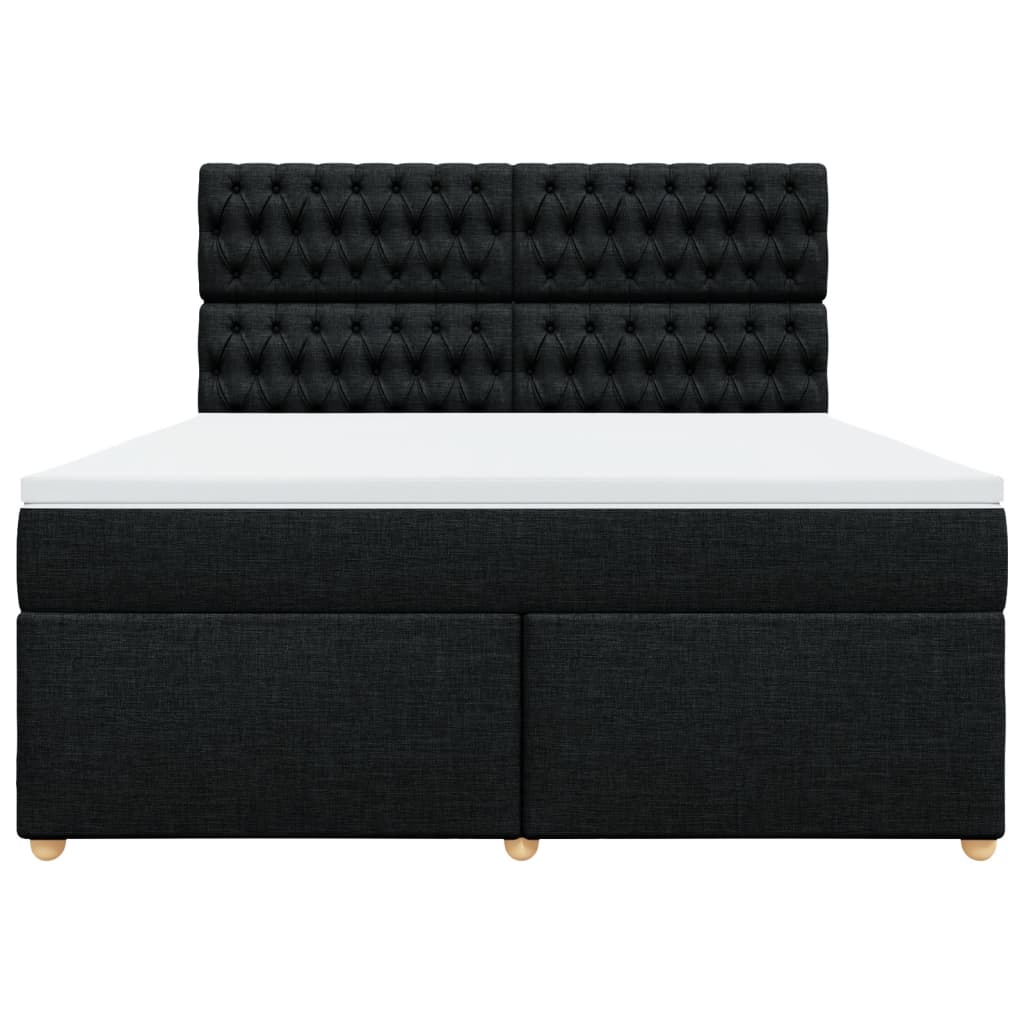 Sommier à lattes de lit avec matelas Noir 180x200 cm Tissu - XIOS