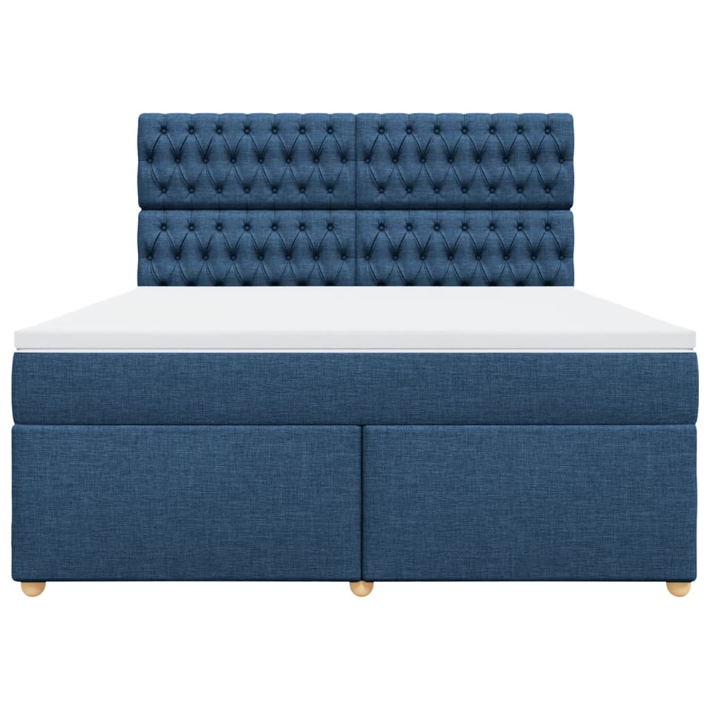 Sommier à lattes de lit avec matelas Bleu 180x200 cm Tissu - XIOS