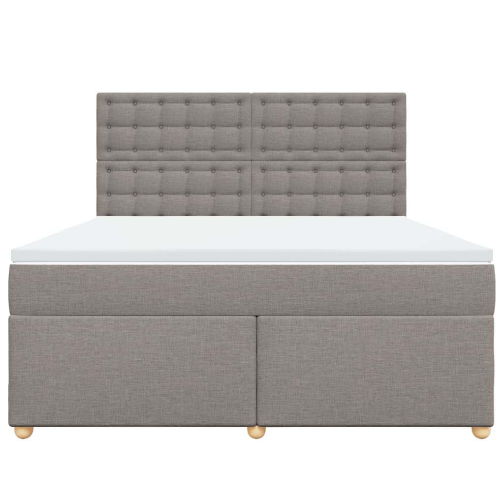 Sommier à lattes de lit avec matelas Taupe 180x200 cm Tissu - XIOS