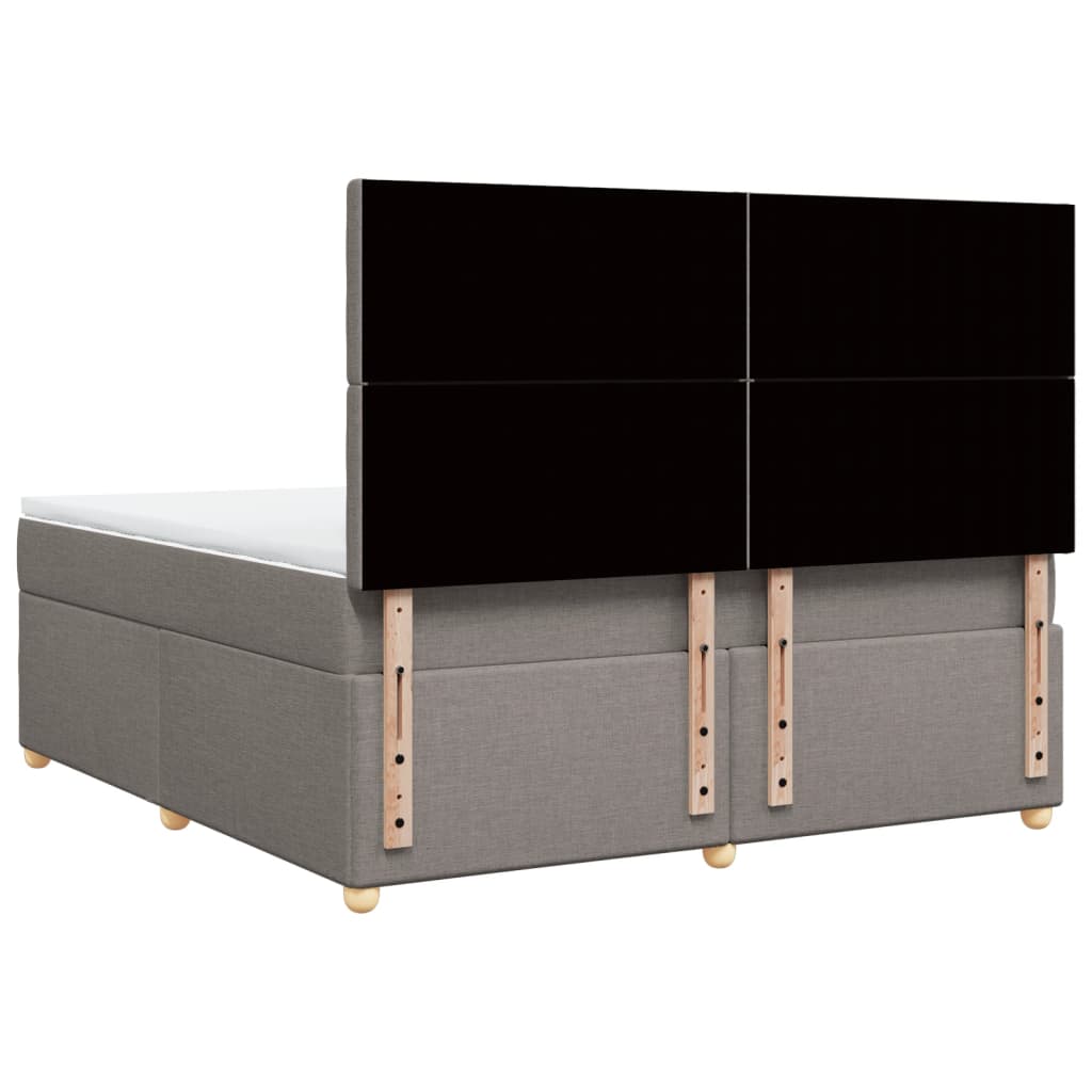 Sommier à lattes de lit avec matelas Taupe 180x200 cm Tissu - XIOS