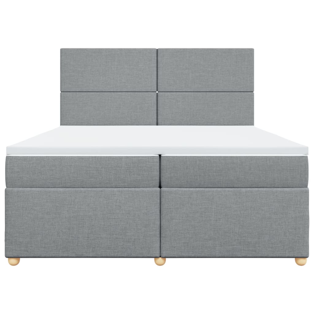 Sommier à lattes de lit avec matelas Gris clair 200x200cm Tissu - XIOS