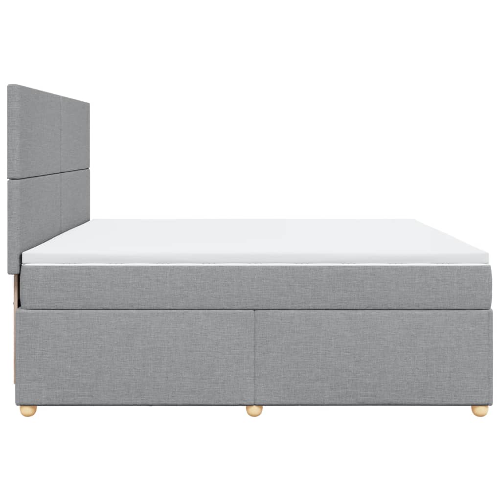 Sommier à lattes de lit avec matelas Gris clair 200x200cm Tissu - XIOS