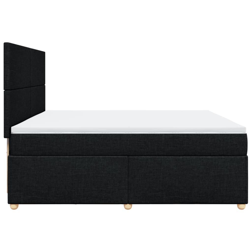 Sommier à lattes de lit avec matelas Noir 200x200 cm Tissu - XIOS