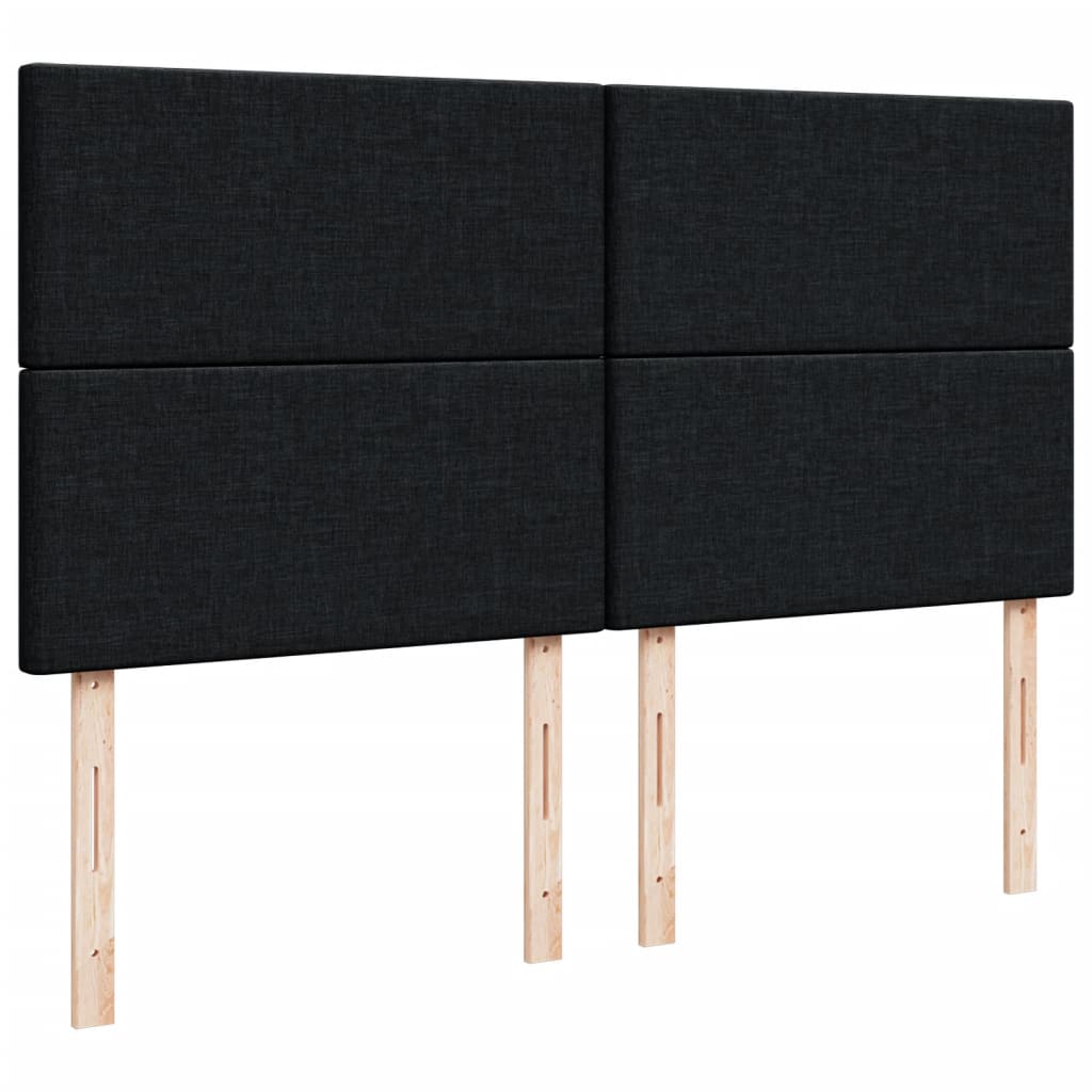 Sommier à lattes de lit avec matelas Noir 200x200 cm Tissu - XIOS