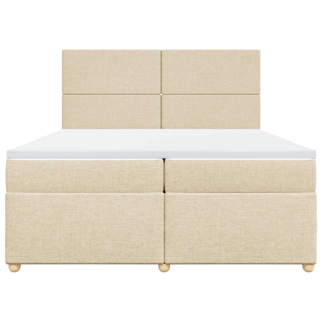 Sommier à lattes de lit avec matelas Crème 200x200 cm Tissu - XIOS