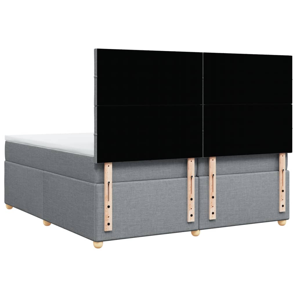 Sommier à lattes de lit avec matelas Gris clair 200x200cm Tissu - XIOS