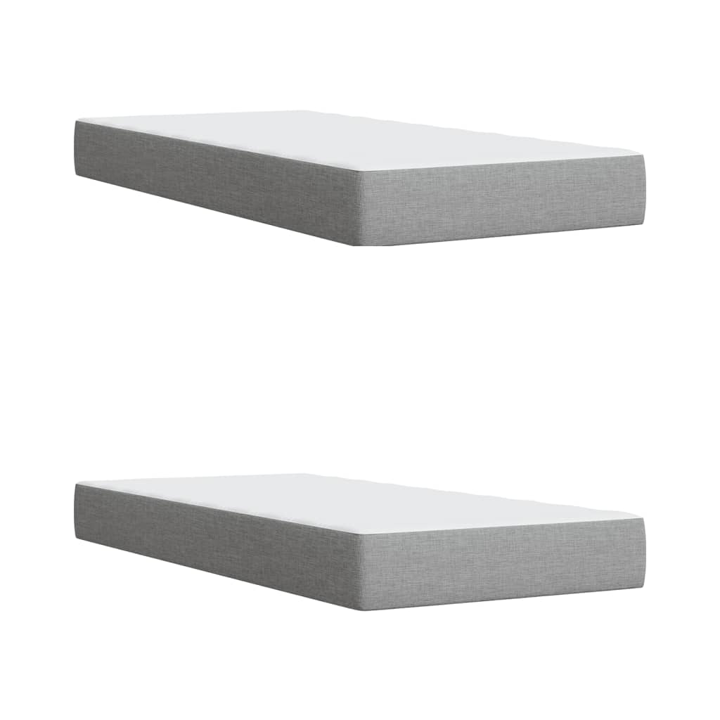 Sommier à lattes de lit avec matelas Gris clair 200x200cm Tissu - XIOS