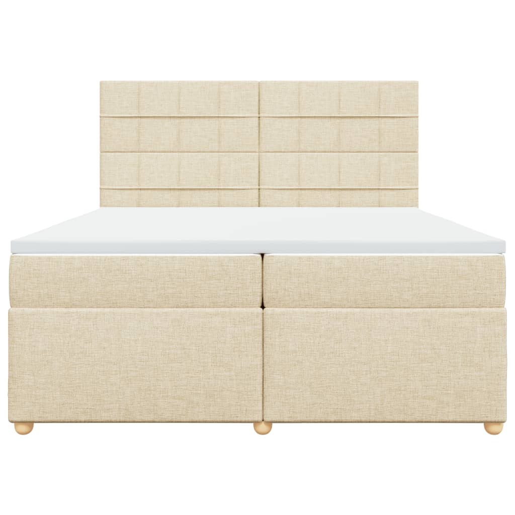 Sommier à lattes de lit avec matelas Crème 200x200 cm Tissu - XIOS