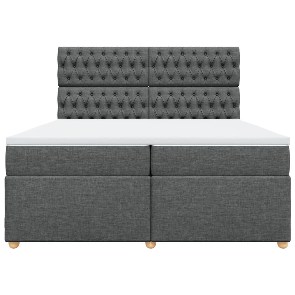 Sommier à lattes de lit avec matelas Gris foncé 200x200cm Tissu - XIOS
