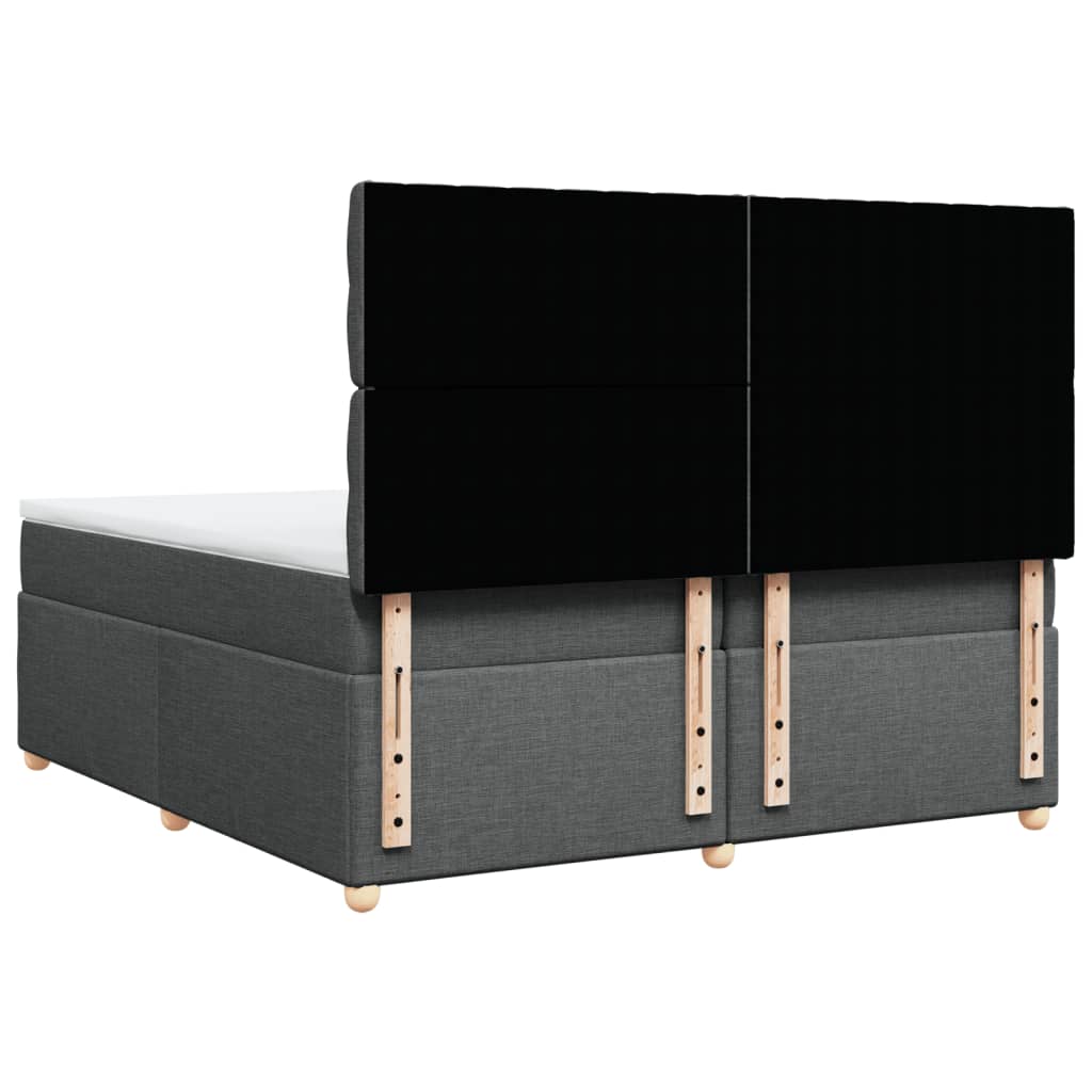 Sommier à lattes de lit avec matelas Gris foncé 200x200cm Tissu - XIOS