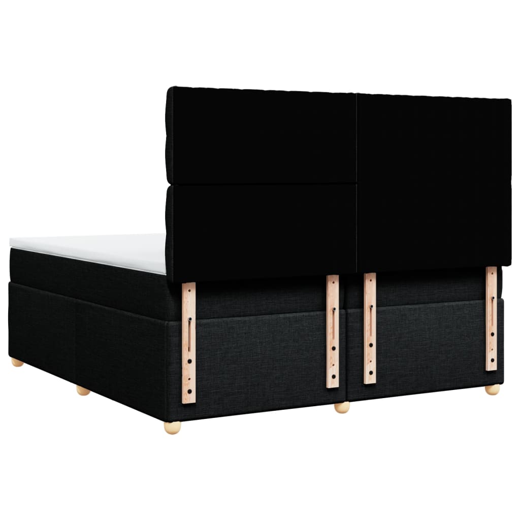 Sommier à lattes de lit avec matelas Noir 200x200 cm Tissu - XIOS