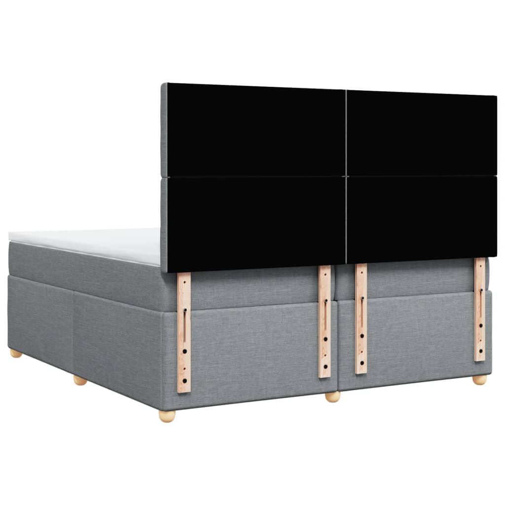 Sommier à lattes de lit avec matelas Gris clair 200x200cm Tissu - XIOS