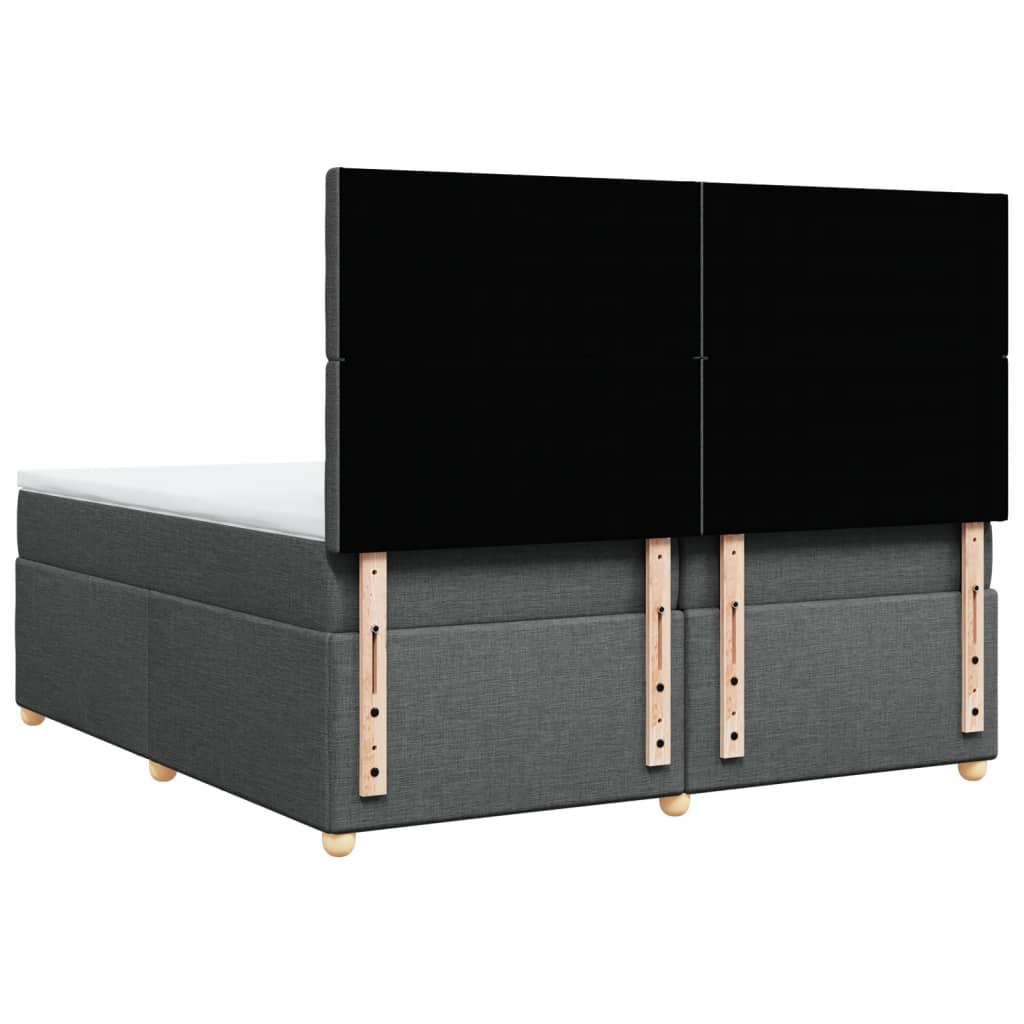 Sommier à lattes de lit avec matelas Gris foncé 200x200cm Tissu - XIOS
