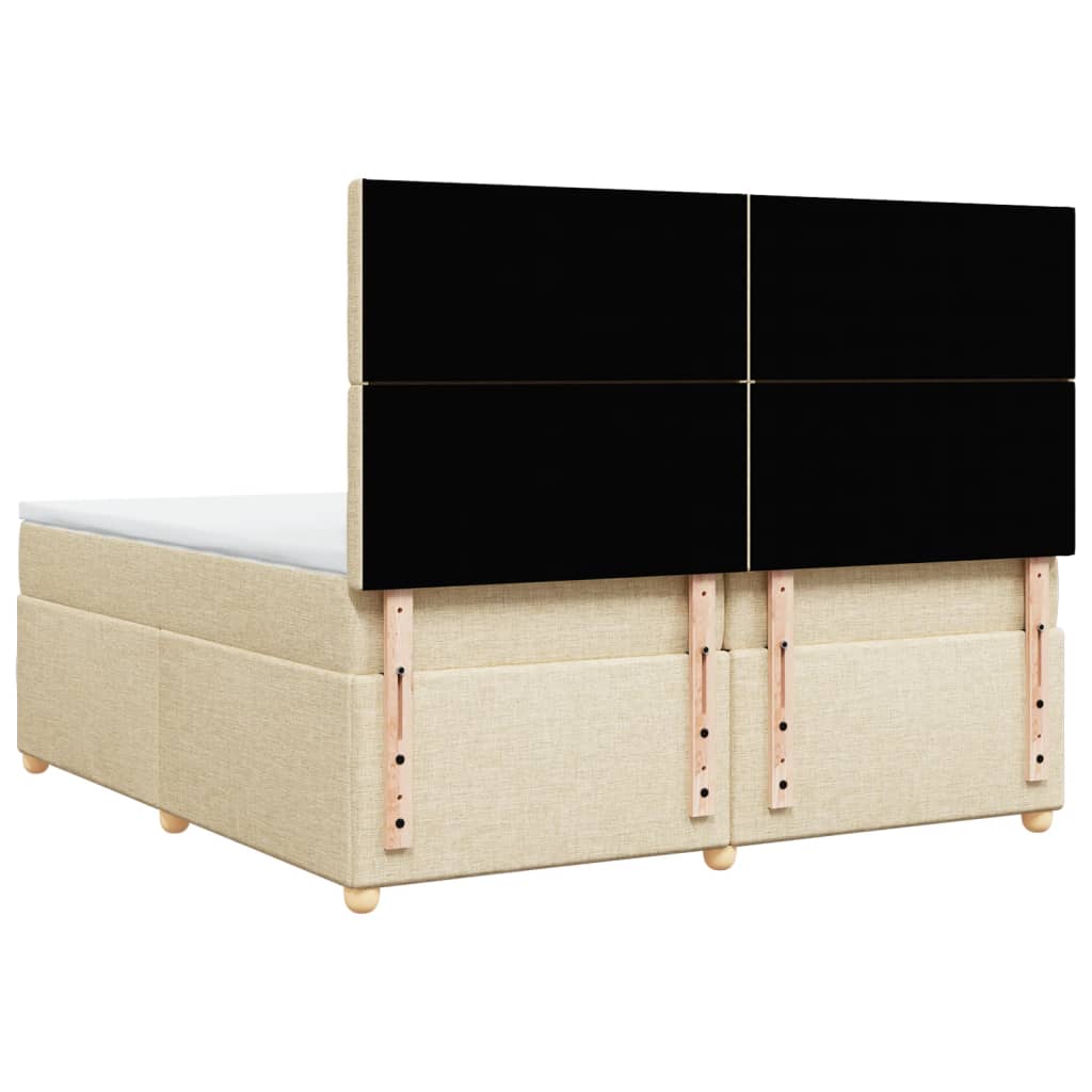 Sommier à lattes de lit avec matelas Crème 200x200 cm Tissu - XIOS