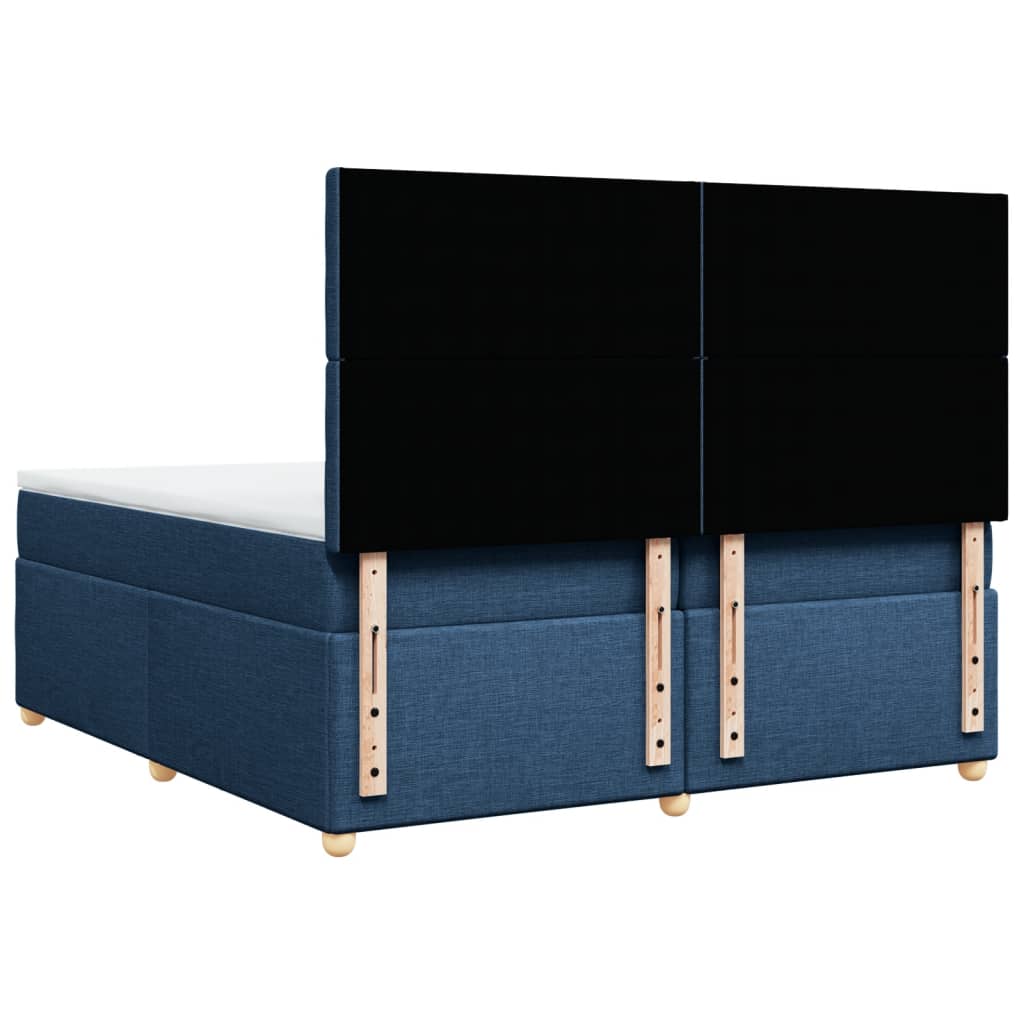 Sommier à lattes de lit avec matelas Bleu 200x200 cm Tissu - XIOS