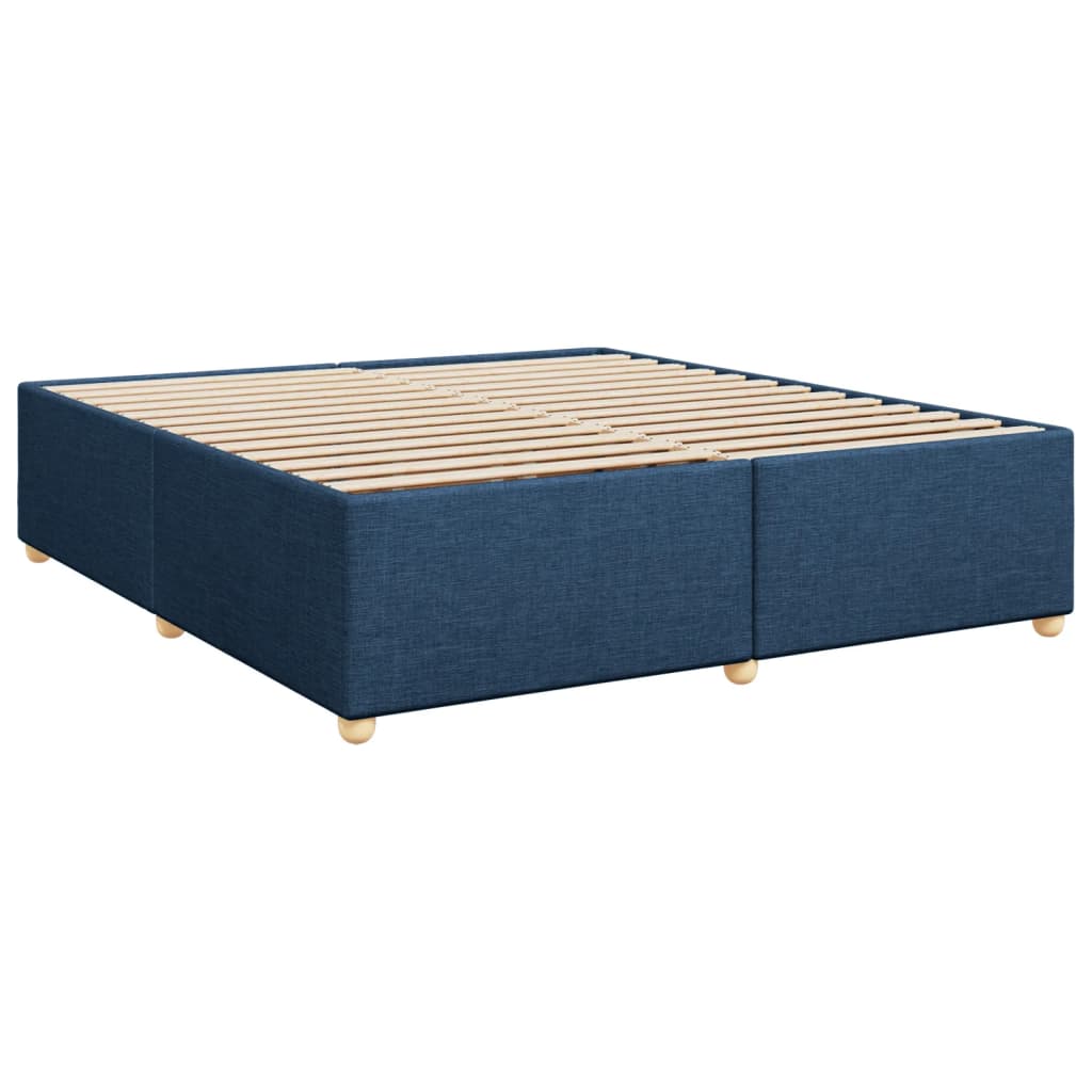 Sommier à lattes de lit avec matelas Bleu 200x200 cm Tissu - XIOS