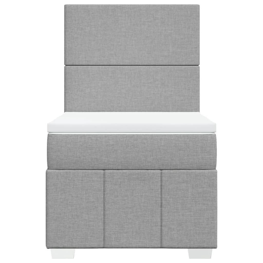 Sommier à lattes de lit avec matelas gris clair 80x200 cm tissu - XIOS