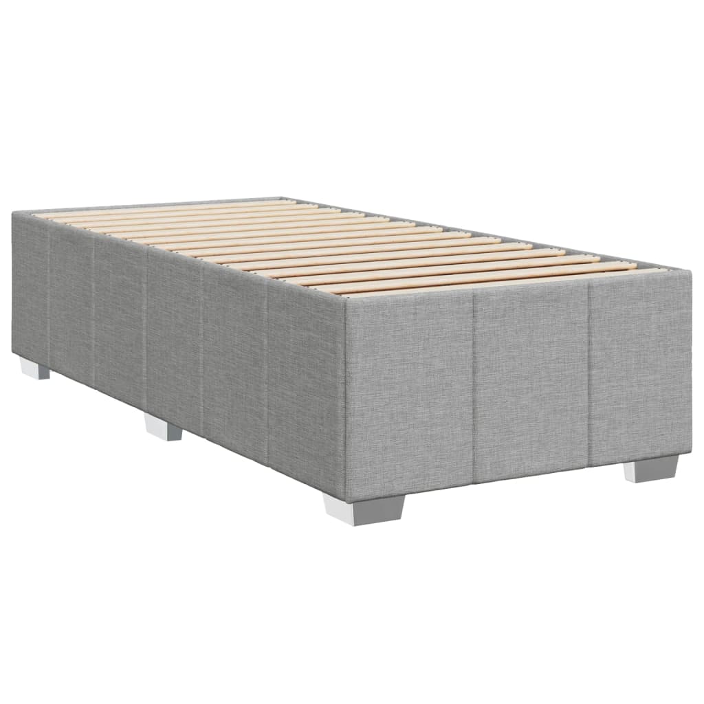 Sommier à lattes de lit avec matelas gris clair 80x200 cm tissu - XIOS