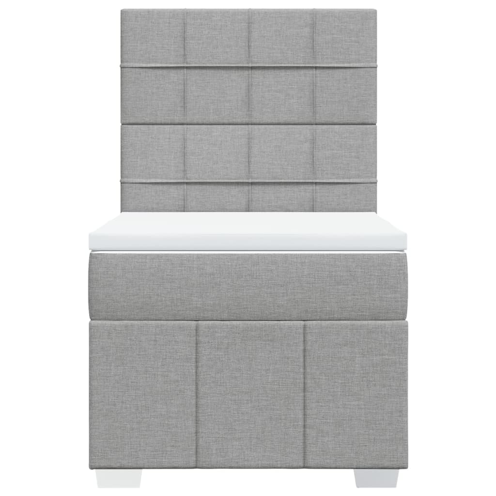 Sommier à lattes de lit avec matelas gris clair 80x200 cm tissu - XIOS