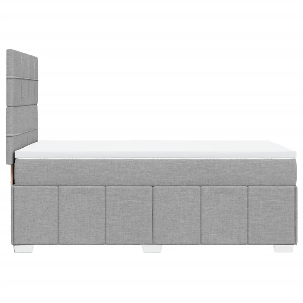Sommier à lattes de lit avec matelas gris clair 80x200 cm tissu - XIOS