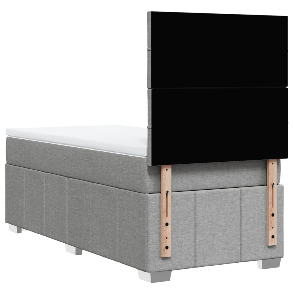Sommier à lattes de lit avec matelas gris clair 80x200 cm tissu - XIOS