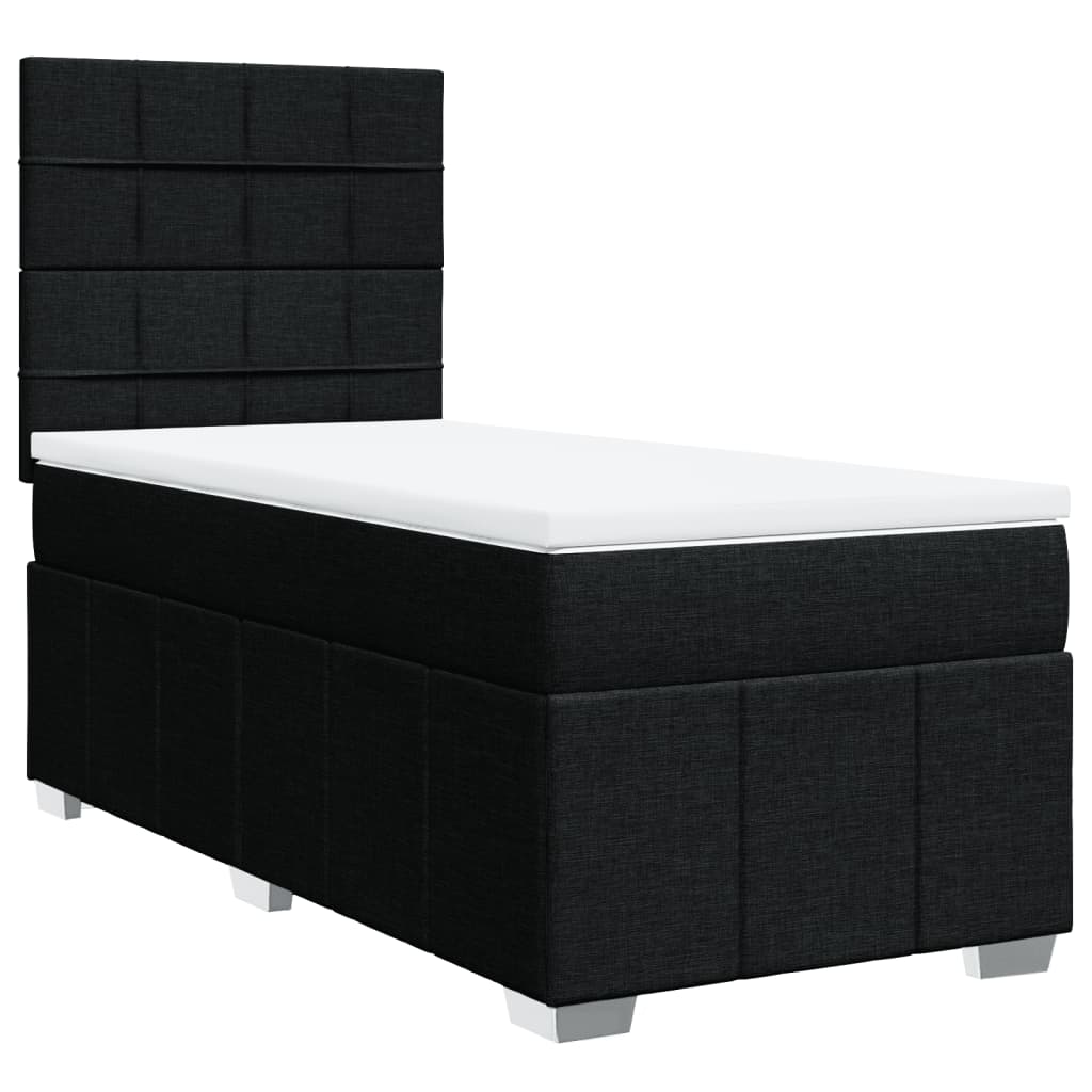 Sommier à lattes de lit et matelas Noir 80x200 cm Tissu - XIOS