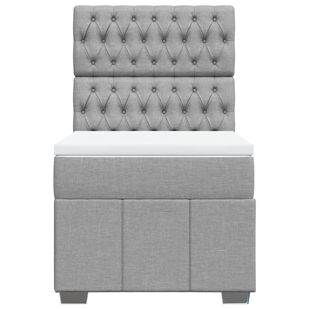 Sommier à lattes de lit avec matelas gris clair 80x200 cm tissu - XIOS