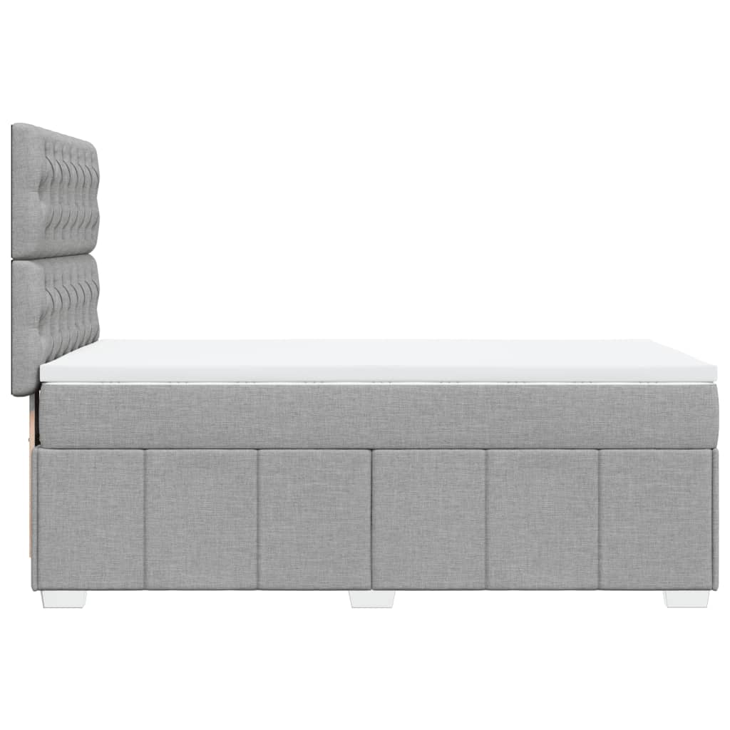Sommier à lattes de lit avec matelas gris clair 80x200 cm tissu - XIOS