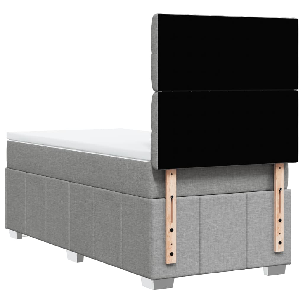 Sommier à lattes de lit avec matelas gris clair 80x200 cm tissu - XIOS