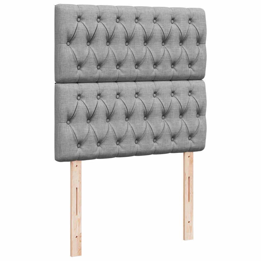 Sommier à lattes de lit avec matelas gris clair 80x200 cm tissu - XIOS